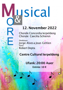 Gesanksconcert 'Musical and More' vun de Chorallen Ierpeldeng a Schieren @ Centre culturel zu Ierpeldeng / Sauer